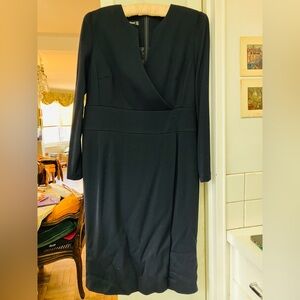 Louis Feraud Elegant Navy Blue Long Sleeve Dress